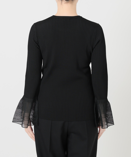 VERMEIL par iena（ヴェルメイユパーイエナ）の「ベルスリーブリブプルオーバー（ニット/セーター・レディース・ホワイト/ブラック・FREE）」の18枚目の写真