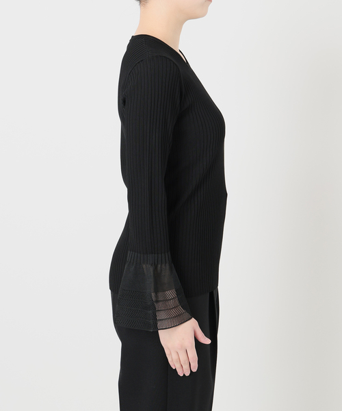 VERMEIL par iena（ヴェルメイユパーイエナ）の「ベルスリーブリブプルオーバー（ニット/セーター・レディース・ホワイト/ブラック・FREE）」の19枚目の写真