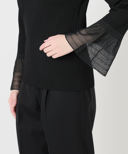 VERMEIL par iena（ヴェルメイユパーイエナ）の「ベルスリーブリブプルオーバー（ニット/セーター・レディース・ホワイト/ブラック・FREE）」の21枚目の写真