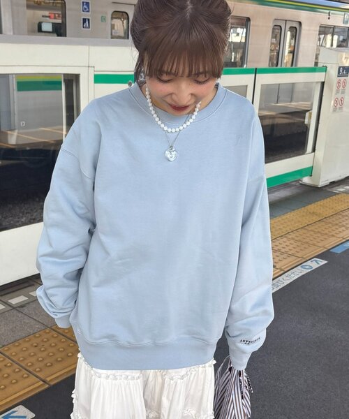 DISCOAT(ディスコート)の「【ユニセックス】ワンポイント刺繍カラースウェット(スウェット・レディース・イエロー/ピンク/サックスブルー・FREE)」の18枚目の写真