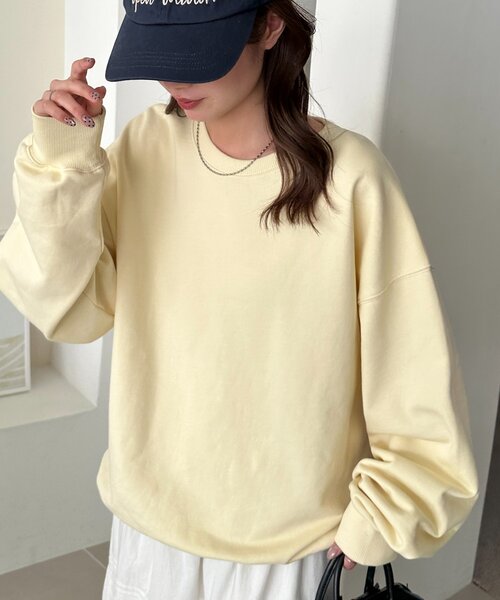 DISCOAT(ディスコート)の「【ユニセックス】ワンポイント刺繍カラースウェット(スウェット・レディース・イエロー/ピンク/サックスブルー・FREE)」の5枚目の写真