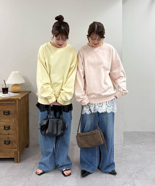 DISCOAT(ディスコート)の「【ユニセックス】ワンポイント刺繍カラースウェット(スウェット・レディース・イエロー/ピンク/サックスブルー・FREE)」の22枚目の写真