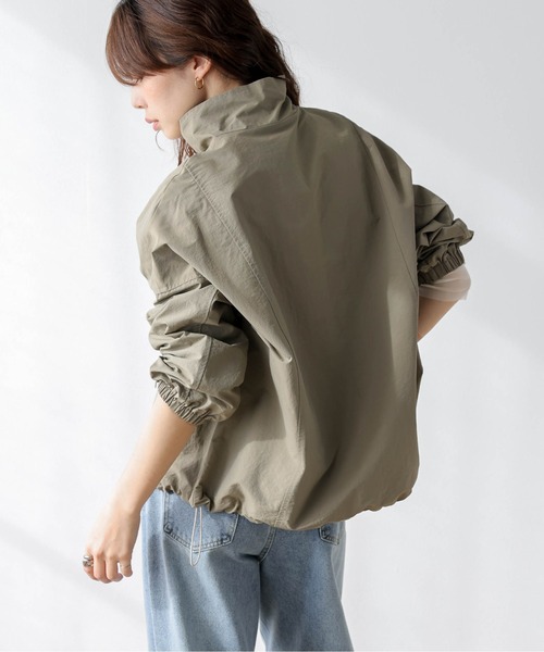 セール】スタンドカラー ダブルジップジャケット（ミリタリー