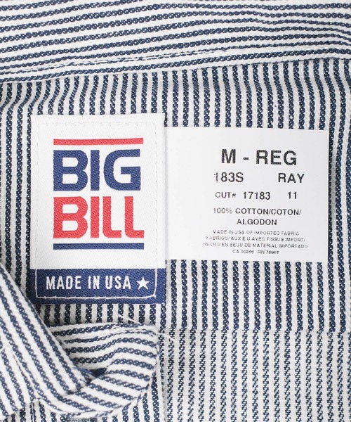 BIG BILL(ビッグビル)の「【T18】【BIGBILL/ビッグビル】ZIP UP HICKORY SHORT SLEEVE SHIRT BB183S(シャツ/ブラウス・メンズ・ストライプ・LARGE/MEDIUM/SMALL)」の8枚目の写真
