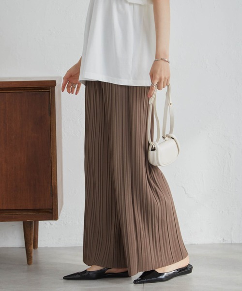 RANAN（ラナン）の「【セルフカットOK】セミワイドプリーツイージーパンツ（その他パンツ・レディース・ブラック系その他/ブラック/チャコール/ベージュ/ホワイト・LL/3L/S/M/L）」の5枚目の写真