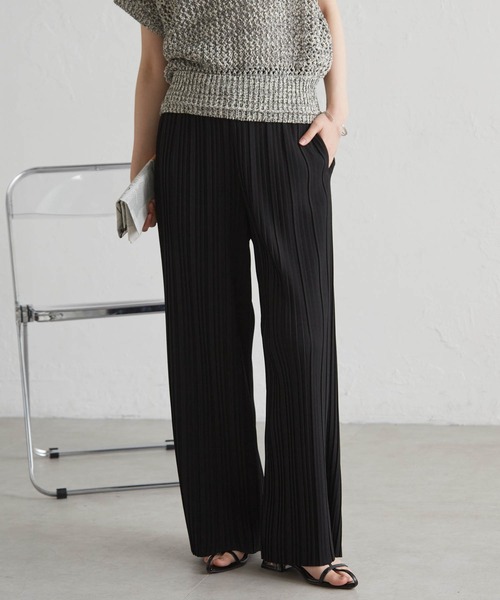 RANAN（ラナン）の「【セルフカットOK】セミワイドプリーツイージーパンツ（その他パンツ・レディース・ブラック系その他/ブラック/チャコール/ベージュ/ホワイト・LL/3L/S/M/L）」の3枚目の写真