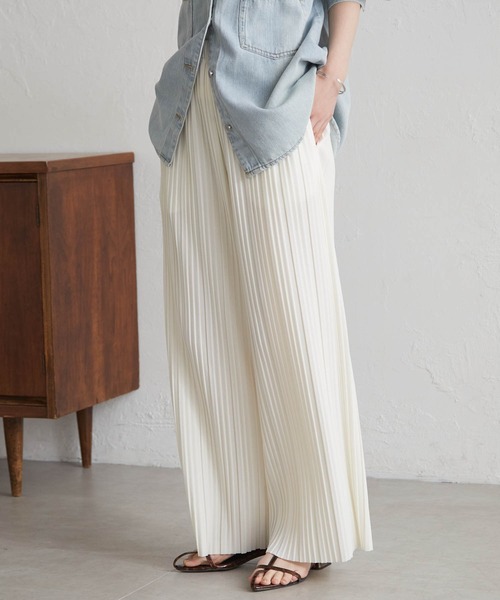 RANAN（ラナン）の「【セルフカットOK】セミワイドプリーツイージーパンツ（その他パンツ・レディース・ブラック系その他/ブラック/チャコール/ベージュ/ホワイト・LL/3L/S/M/L）」の8枚目の写真