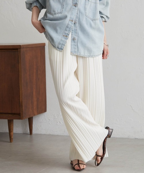 RANAN（ラナン）の「【セルフカットOK】セミワイドプリーツイージーパンツ（その他パンツ・レディース・ブラック系その他/ブラック/チャコール/ベージュ/ホワイト・LL/3L/S/M/L）」の9枚目の写真