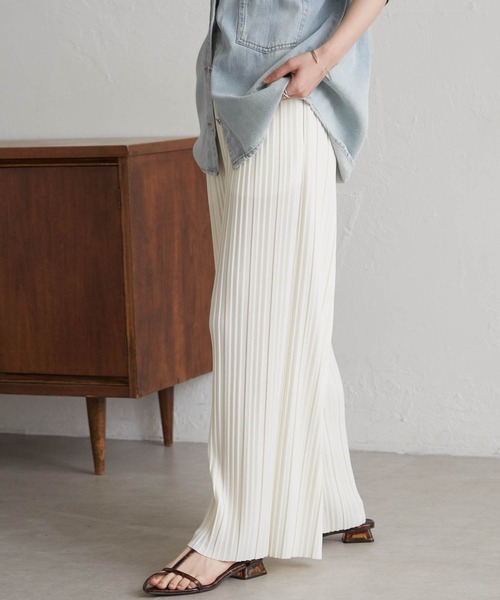 RANAN（ラナン）の「【セルフカットOK】セミワイドプリーツイージーパンツ（その他パンツ・レディース・ブラック系その他/ブラック/チャコール/ベージュ/ホワイト・LL/3L/S/M/L）」の10枚目の写真