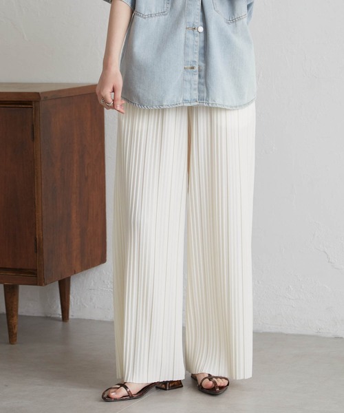 RANAN（ラナン）の「【セルフカットOK】セミワイドプリーツイージーパンツ（その他パンツ・レディース・ブラック系その他/ブラック/チャコール/ベージュ/ホワイト・LL/3L/S/M/L）」の12枚目の写真