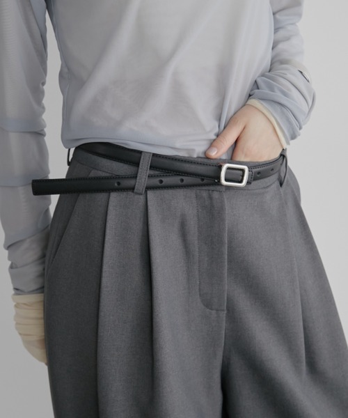 Aunt Marie's（アントマリーズ）の「スクエアバックルレザーベルト/本革（ベルト・レディース・ブラック/ベージュ・FREE）」の11枚目の写真