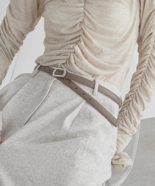 Aunt Marie's（アントマリーズ）の「スクエアバックルレザーベルト/本革（ベルト・レディース・ブラック/ベージュ・FREE）」の15枚目の写真