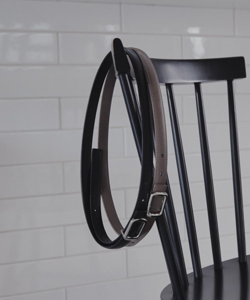 Aunt Marie's（アントマリーズ）の「スクエアバックルレザーベルト/本革（ベルト・レディース・ブラック/ベージュ・FREE）」の3枚目の写真