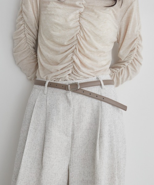 Aunt Marie's（アントマリーズ）の「スクエアバックルレザーベルト/本革（ベルト・レディース・ブラック/ベージュ・FREE）」の18枚目の写真