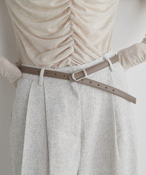 Aunt Marie's（アントマリーズ）の「スクエアバックルレザーベルト/本革（ベルト・レディース・ブラック/ベージュ・FREE）」の14枚目の写真