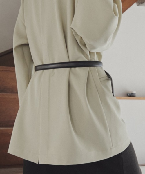 Aunt Marie's（アントマリーズ）の「スクエアバックルレザーベルト/本革（ベルト・レディース・ブラック/ベージュ・FREE）」の6枚目の写真