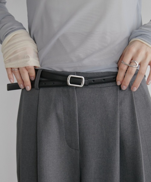 Aunt Marie's（アントマリーズ）の「スクエアバックルレザーベルト/本革（ベルト・レディース・ブラック/ベージュ・FREE）」の10枚目の写真