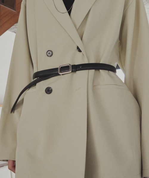 Aunt Marie's（アントマリーズ）の「スクエアバックルレザーベルト/本革（ベルト・レディース・ブラック/ベージュ・FREE）」の4枚目の写真