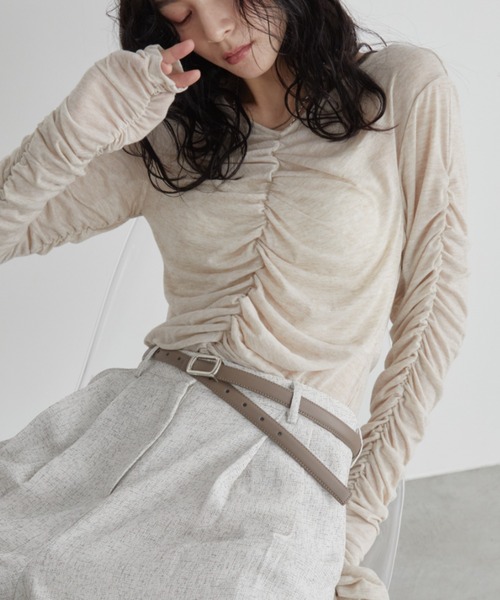 Aunt Marie's（アントマリーズ）の「スクエアバックルレザーベルト/本革（ベルト・レディース・ブラック/ベージュ・FREE）」の20枚目の写真