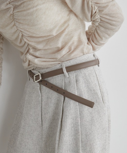 Aunt Marie's（アントマリーズ）の「スクエアバックルレザーベルト/本革（ベルト・レディース・ブラック/ベージュ・FREE）」の17枚目の写真