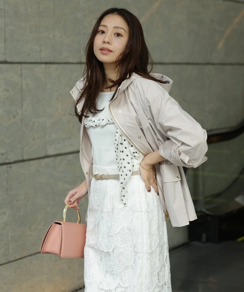 JUSGLITTY（ジャスグリッティー）の「撥水スプリングブルゾン（その他アウター・レディース・オフホワイト/ピンクベージュ/ネイビー・2/1）」の4枚目の写真