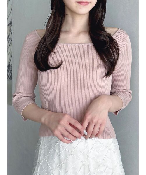 dazzlin（ダズリン）の「バックレースアップタイトニット（ニット/セーター・レディース・ブラック/グレー/オフホワイト/ラベンダー/ピンク・FREE）」の5枚目の写真