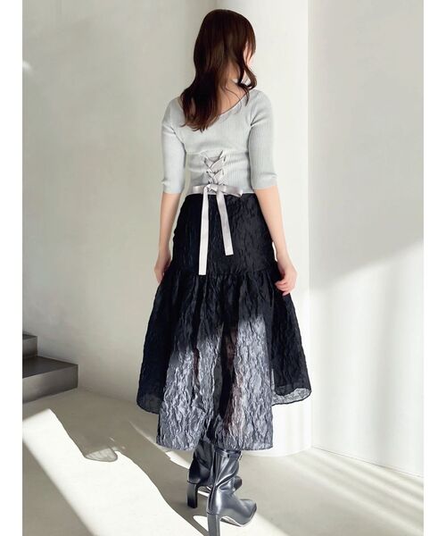 dazzlin（ダズリン）の「バックレースアップタイトニット（ニット/セーター・レディース・ブラック/グレー/オフホワイト/ラベンダー/ピンク・FREE）」の18枚目の写真