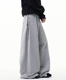 neos | 【neos】ユニセックス サイド レースアップ ルーズ ワイド スウェット パンツ メンズ レディース(スウェットパンツ)