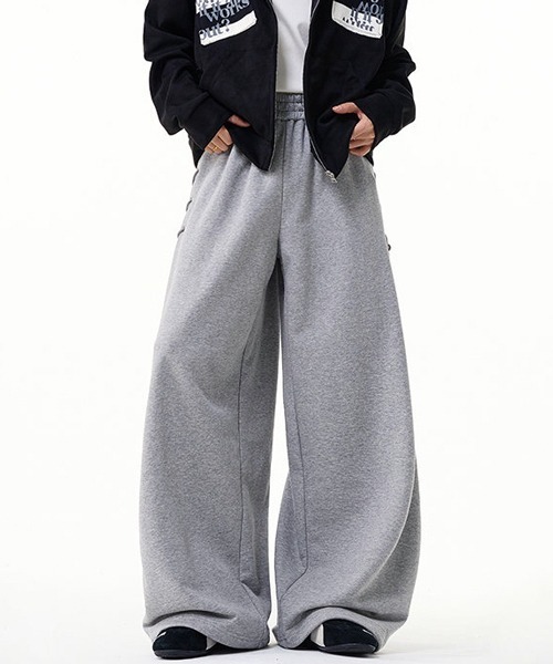 neos（ネオス）の「【neos】ユニセックス サイド レースアップ ルーズ ワイド スウェット パンツ メンズ レディース（スウェットパンツ・メンズ・ブラック/グレー・MEDIUM/LARGE/X-LARGE）」の4枚目の写真
