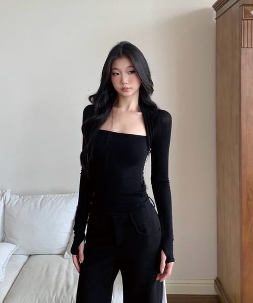 ADDITION STORE(アディションストア)の「\デコルテ綺麗/ボックスネック ロンT / asrin(Tシャツ/カットソー・レディース・ブラック/ブラウン・SMALL/MEDIUM/LARGE)」の10枚目の写真