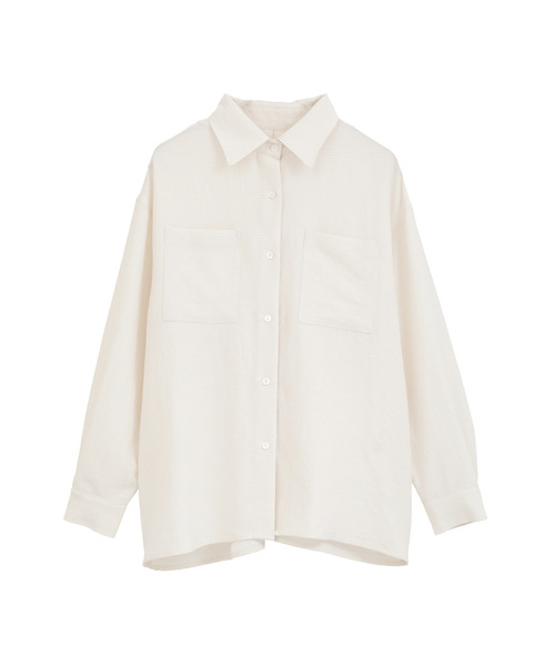 CONVERSE TOKYO（コンバーストウキョウ）の「BACK SLIT SATIN SHIRT（シャツ/ブラウス・レディース・ホワイト/グリーン・FREE）」の11枚目の写真