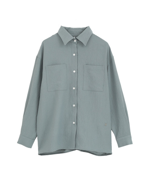 CONVERSE TOKYO（コンバーストウキョウ）の「BACK SLIT SATIN SHIRT（シャツ/ブラウス・レディース・ホワイト/グリーン・FREE）」の12枚目の写真