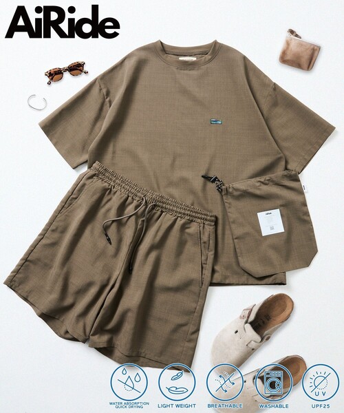 FREAK'S STORE（フリークスストア）の「限定展開 AiRide/エアライド パッカブル セットアップ / クルーネックプルオーバー / ショーツ（その他トップス・メンズ・チャコールグレー/グレイッシュベージュ/ブラウン系その他/グレー系その他/ブラック/ネイビー・MEDIUM/SMALL/LARGE）」の5枚目の写真
