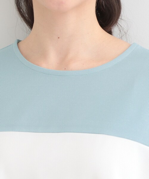 SHOO・LA・RUE(シューラルー)の「3段切り替え配色トップス(Tシャツ/カットソー・レディース・ブルー系9/グレー系4/ピンク系9/チャコール・04/02/03/01)」の7枚目の写真