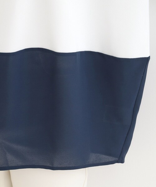 SHOO・LA・RUE(シューラルー)の「3段切り替え配色トップス(Tシャツ/カットソー・レディース・ブルー系9/グレー系4/ピンク系9/チャコール・04/02/03/01)」の9枚目の写真