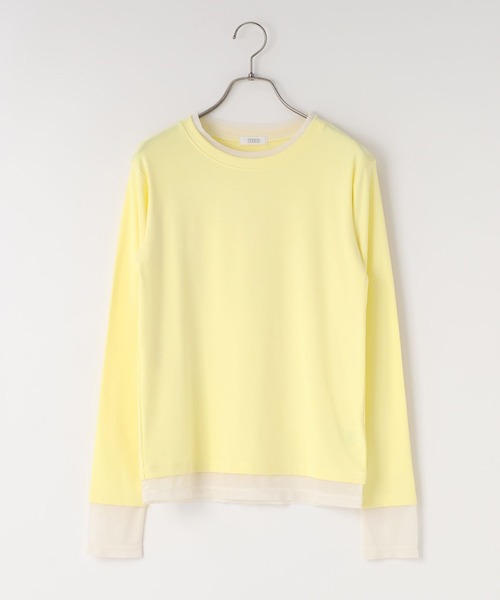 LOWRYS FARM（ローリーズファーム）の「シアーレイヤードＬＳ 661428（Tシャツ/カットソー・レディース・ブラック/アイボリー/グレー/イエロー・FREE）」の4枚目の写真