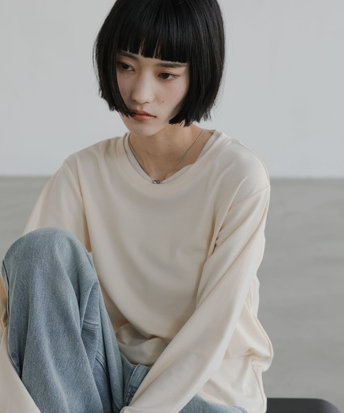 LOWRYS FARM（ローリーズファーム）の「シアーレイヤードＬＳ 661428（Tシャツ/カットソー・レディース・ブラック/アイボリー/グレー/イエロー・FREE）」の2枚目の写真