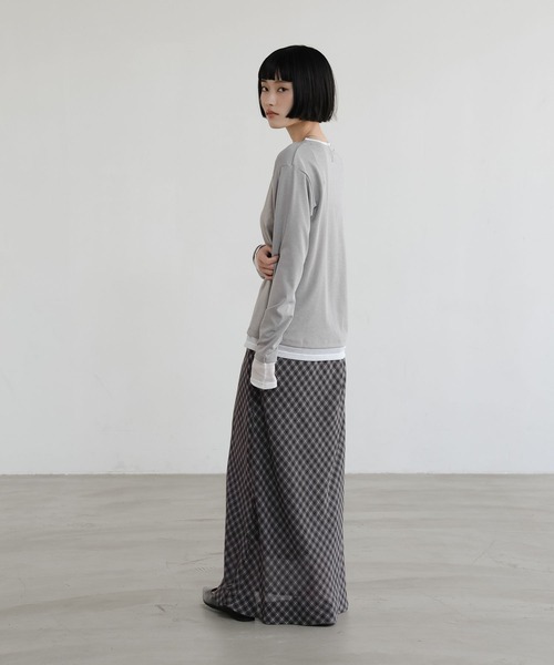 LOWRYS FARM（ローリーズファーム）の「シアーレイヤードＬＳ 661428（Tシャツ/カットソー・レディース・ブラック/アイボリー/グレー/イエロー・FREE）」の8枚目の写真