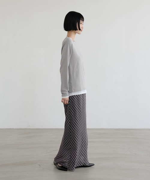 LOWRYS FARM（ローリーズファーム）の「シアーレイヤードＬＳ 661428（Tシャツ/カットソー・レディース・ブラック/アイボリー/グレー/イエロー・FREE）」の9枚目の写真