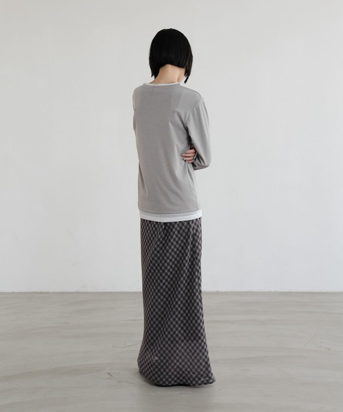 LOWRYS FARM（ローリーズファーム）の「シアーレイヤードＬＳ 661428（Tシャツ/カットソー・レディース・ブラック/アイボリー/グレー/イエロー・FREE）」の10枚目の写真