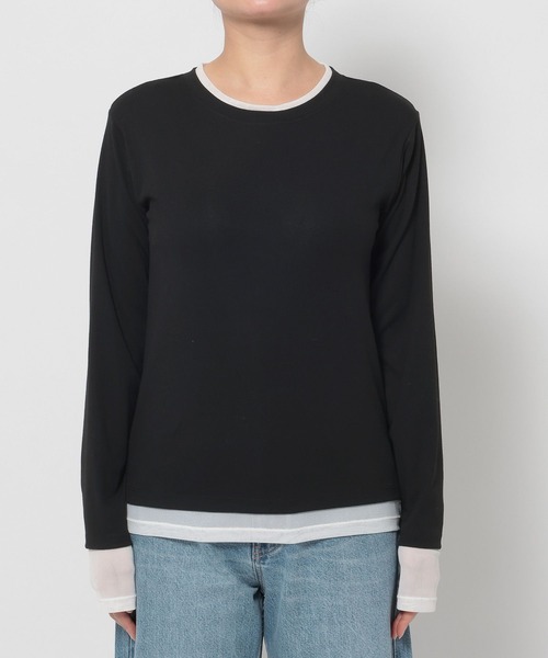 LOWRYS FARM（ローリーズファーム）の「シアーレイヤードＬＳ 661428（Tシャツ/カットソー・レディース・ブラック/アイボリー/グレー/イエロー・FREE）」の14枚目の写真