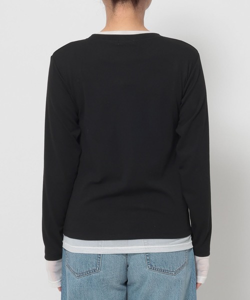 LOWRYS FARM（ローリーズファーム）の「シアーレイヤードＬＳ 661428（Tシャツ/カットソー・レディース・ブラック/アイボリー/グレー/イエロー・FREE）」の16枚目の写真