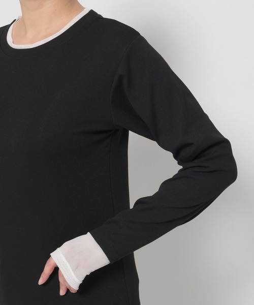 LOWRYS FARM（ローリーズファーム）の「シアーレイヤードＬＳ 661428（Tシャツ/カットソー・レディース・ブラック/アイボリー/グレー/イエロー・FREE）」の18枚目の写真