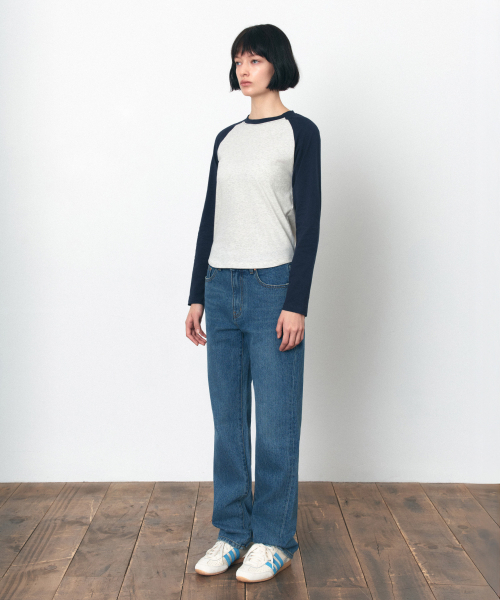 SIYAZU(シヤジュ)の「SITP5244 スリムラグラン配色Tシャツ_Navy(Tシャツ/カットソー・レディース・ネイビー・ONE)」の3枚目の写真