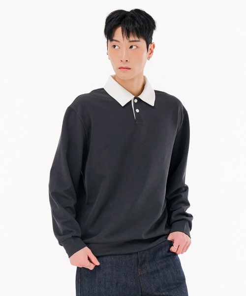 CHASECULT（チェイスカルト）の「男性カラー配色スウェットシャツ-FARK5116B0L（スウェット・メンズ・チャコールグレー・95/100/105）」の3枚目の写真