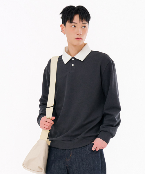 CHASECULT（チェイスカルト）の「男性カラー配色スウェットシャツ-FARK5116B0L（スウェット・メンズ・チャコールグレー・95/100/105）」の5枚目の写真