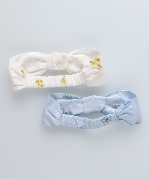 BRANSHES（ブランシェス）の「【おそろい】花刺しゅうヘアバンド（スタイ/よだれかけ・キッズ・オフホワイト/ブルー・FREE）」の14枚目の写真