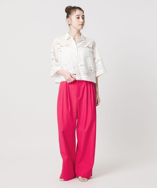 UNITED ARROWS（ユナイテッドアローズ）の「ツイル ダブルタック イージーパンツ（その他パンツ・レディース・ピンク/ライム/ネイビー・36/38/34）」の10枚目の写真