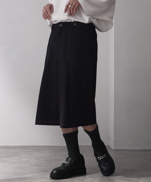 welise(ウェライズ)の「【welise/ウェライズ】ハイグレードヘビーTR ステッチタックモードハーフスラックス(その他パンツ・メンズ・グレイッシュベージュ/ブラック/ダークネイビー・L/M/S)」の1枚目の写真