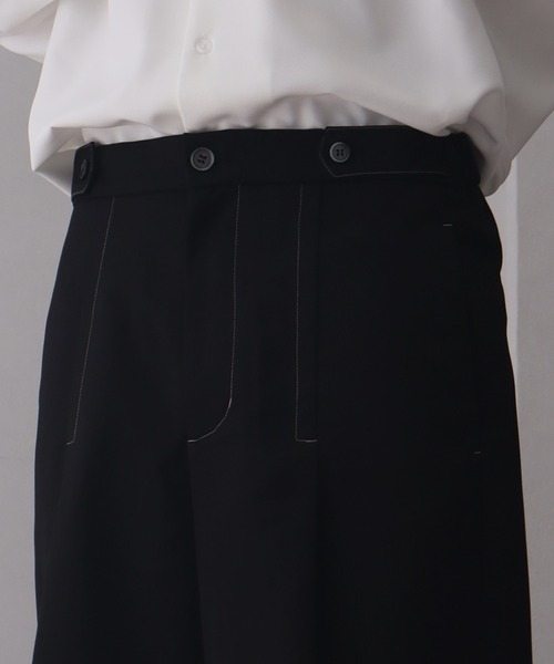 welise(ウェライズ)の「【welise/ウェライズ】ハイグレードヘビーTR ステッチタックモードハーフスラックス(その他パンツ・メンズ・グレイッシュベージュ/ブラック/ダークネイビー・L/M/S)」の5枚目の写真